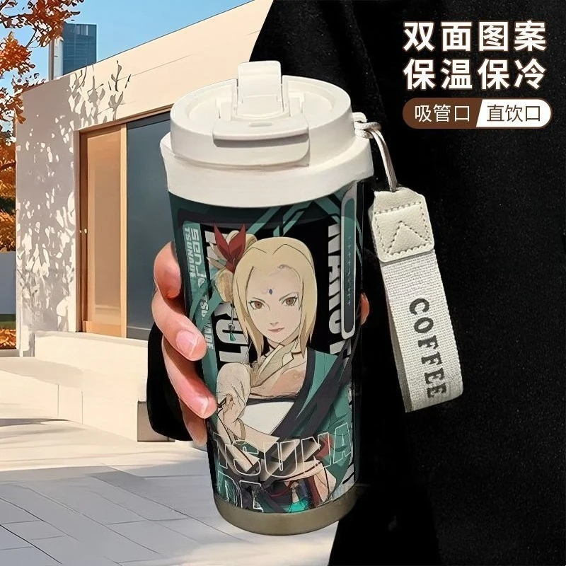Uchiha Sasuke coole kreative Persönlichkeit Kawaii exquisites Stroh mit großer Kapazität und Schnur Cartoon Thermosbecher Geburtstagsgeschenk – Detail 4