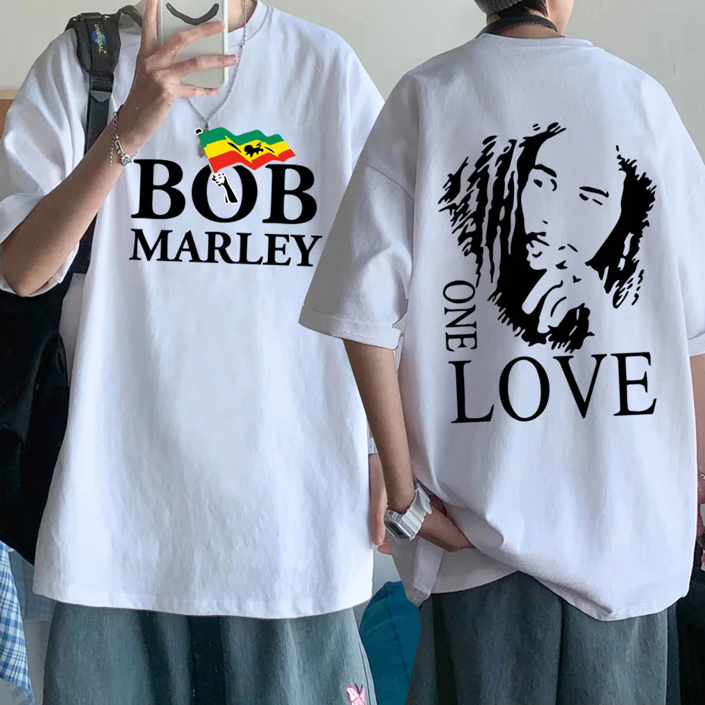 Bob Marley T-Shirts Unisex Harajuku O-Ausschnitt Kurzarm hemden Fans Geschenk