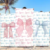 Personalized Big Bow Name Beach Towels For Kids Girls Trip Customize Pool Party Bath Towel With Name Graduation Birthday Gift 1