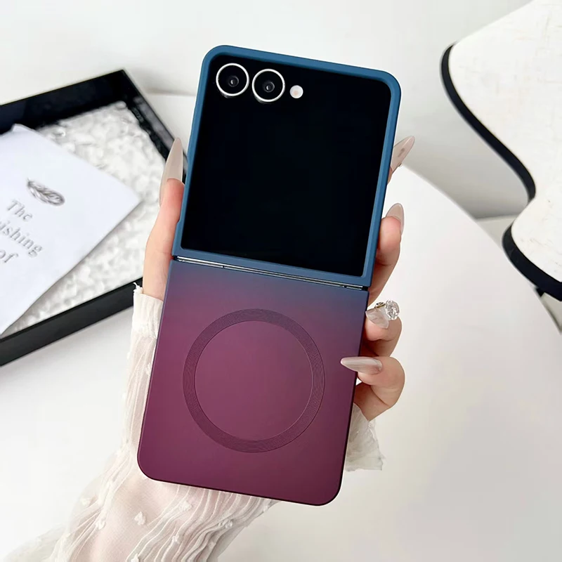 Dual Color Gradient Magnetic Protective Phone Case with High-Quality Soft Silicone