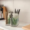 5 Compartment Classic Acrylic Napkin Holder with Cutlery Organizer Caddy Bin, For Spoons, Forks, Knives & Cups Divided Storage! 3
