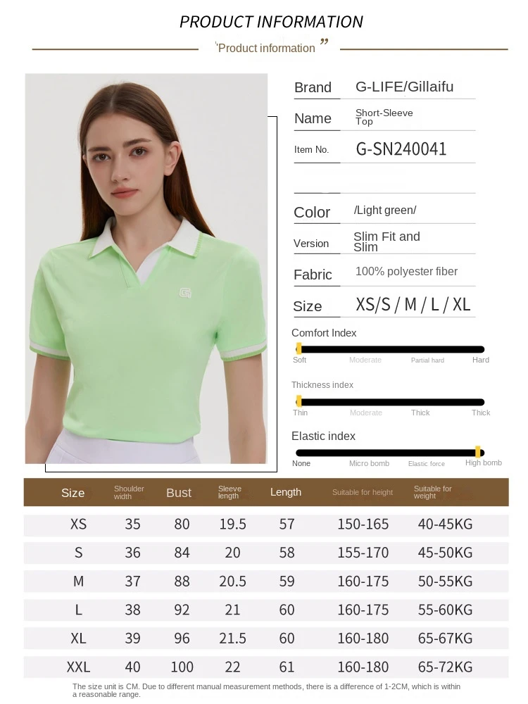 G-LIFE Golf Women's Clothing Set Short Sleeve Summer Thin Top Women's Golf Jersey White Pleated Skirt Casual All-match Wear