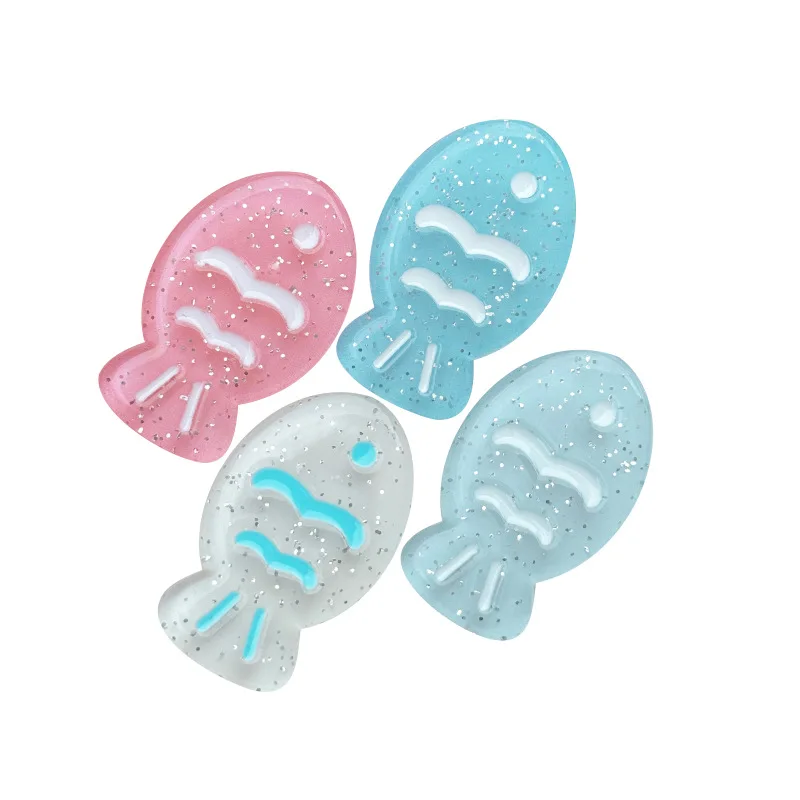 10개 젤리 투명 물방울 무늬 물고기 DIY 아크릴 액세서리 폰 케이스 참 장식 레진 플랫 백 카보숑 스크랩북