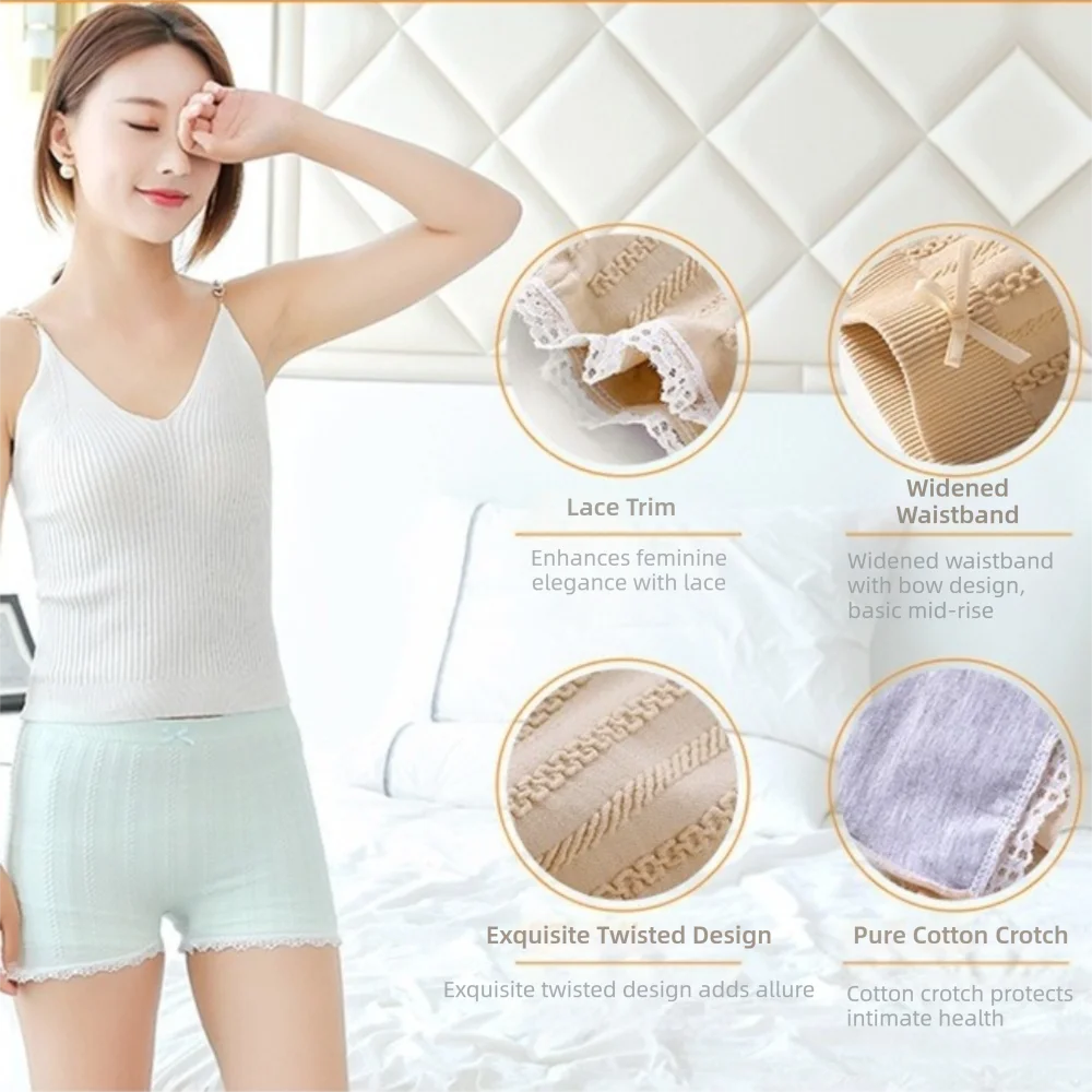 Modische Spitzen-Shorts Nahtlos Hochelastisch Atmungsaktiv Sicherheits-Shorts Damen-Unterwäsche – Detail 3