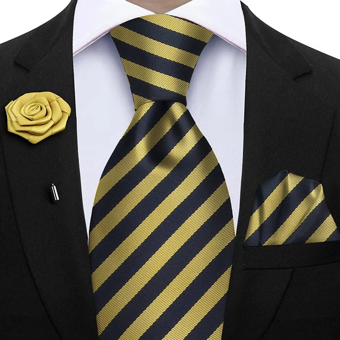 Herren-Krawatte, rot, grau, lila, kariert, Jacquard, gewebt, gestreift, Krawatte, Einstecktuch, Manschettenknöpfe, Sets für formelle Hochzeit, Geschäftsfeier – Detail 18