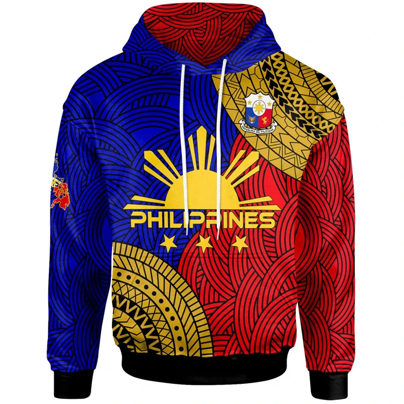 

3D Philippines Filipinos Polynesian Tattoo Lapu Lapu Sun Tribal Printing Hoodies For Men Kid Fashion Hooded Hoody Cool Pullover