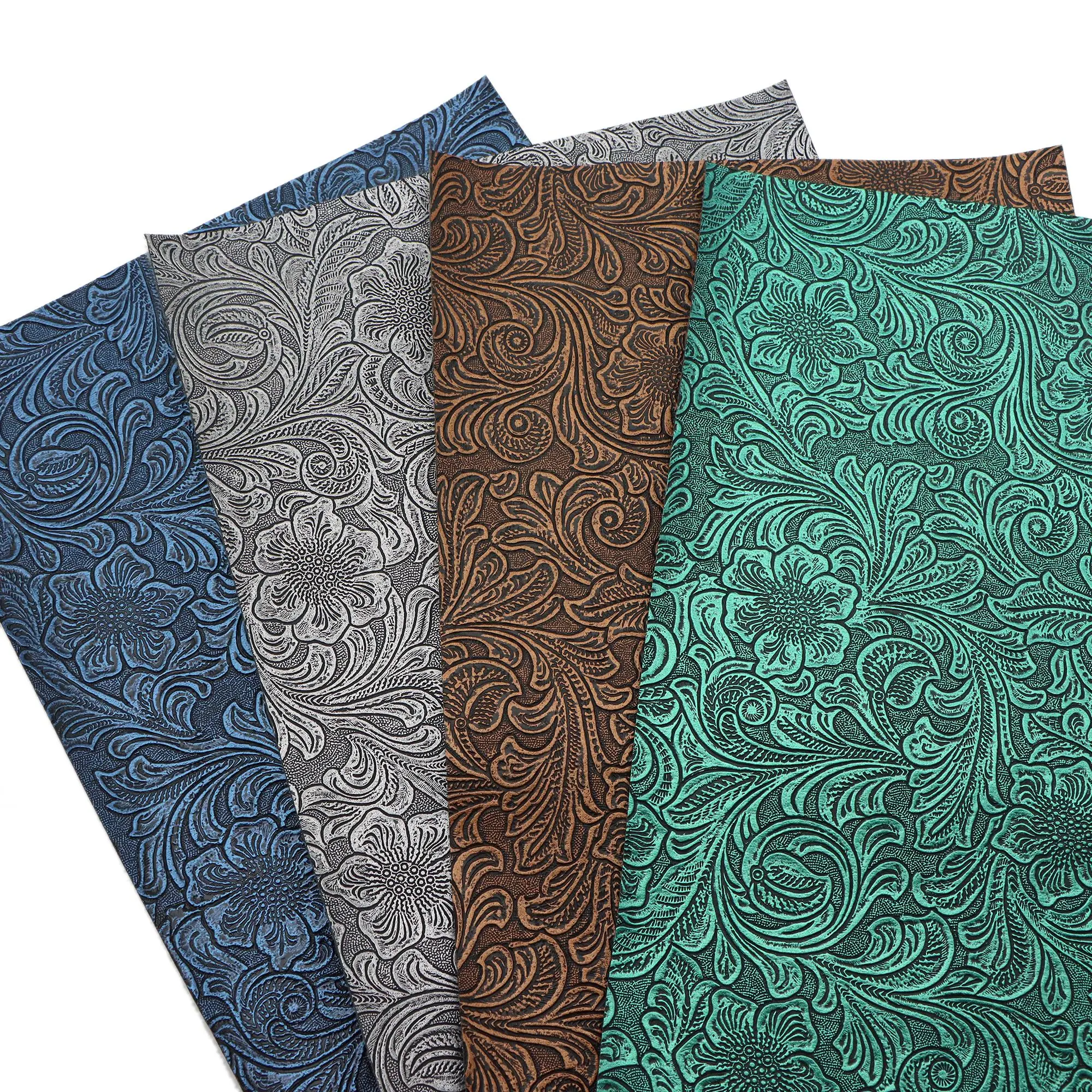 Leather Fabric 4pcs 20x33cm Faux Leather for DIY Craft
