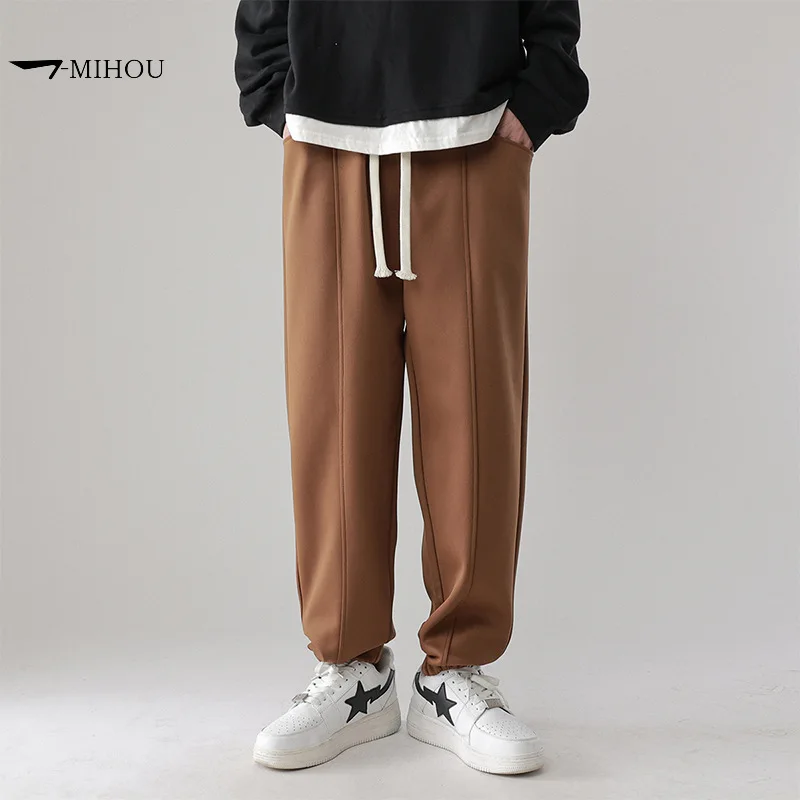 2024 New men's simple and versatile leggings casual pants, men's sanitary pants, student pantssweatpantssweatpants men