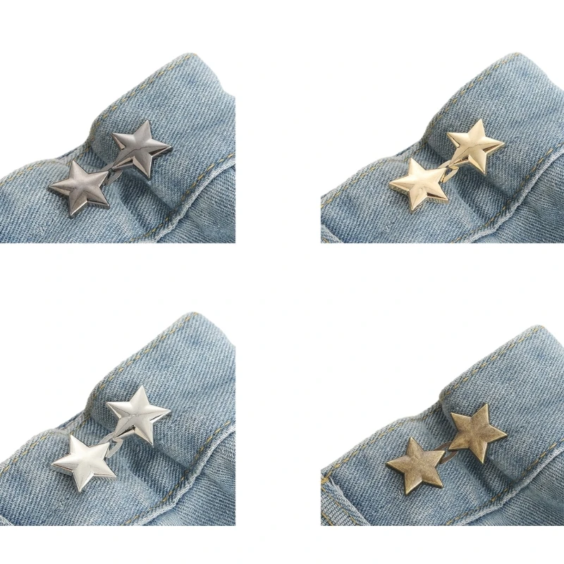 Jean Button Pins Adjustable Waist Buckle Star Pant Pin No Sew Star Tighten Waist Button Pin Instant for Pant