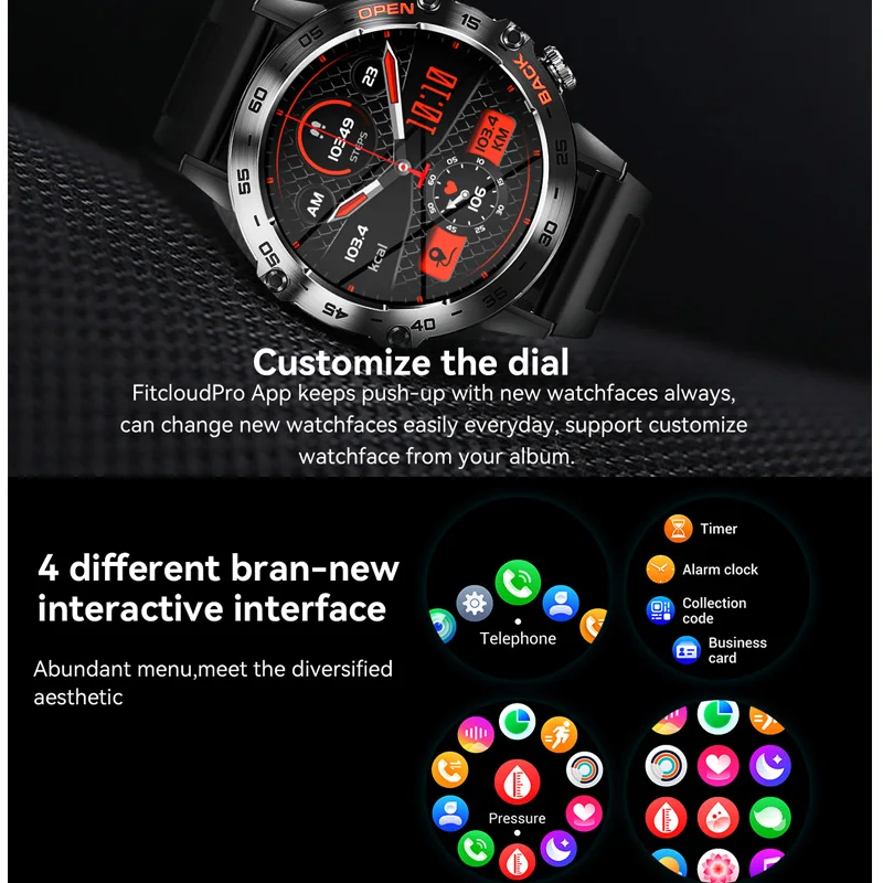 Aolon K52 Ʈ ġ  ȭ ð  ڵ   ǰ  360 * 360HD ȭ  Smartwatch