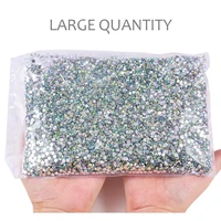 Bulk Wholesale Crystal AB Silver Bottom Glitter Loose Resin Non Hot Fix Rhinestones Cтраз Strass DIY Nails Art Decoration Y0038 1