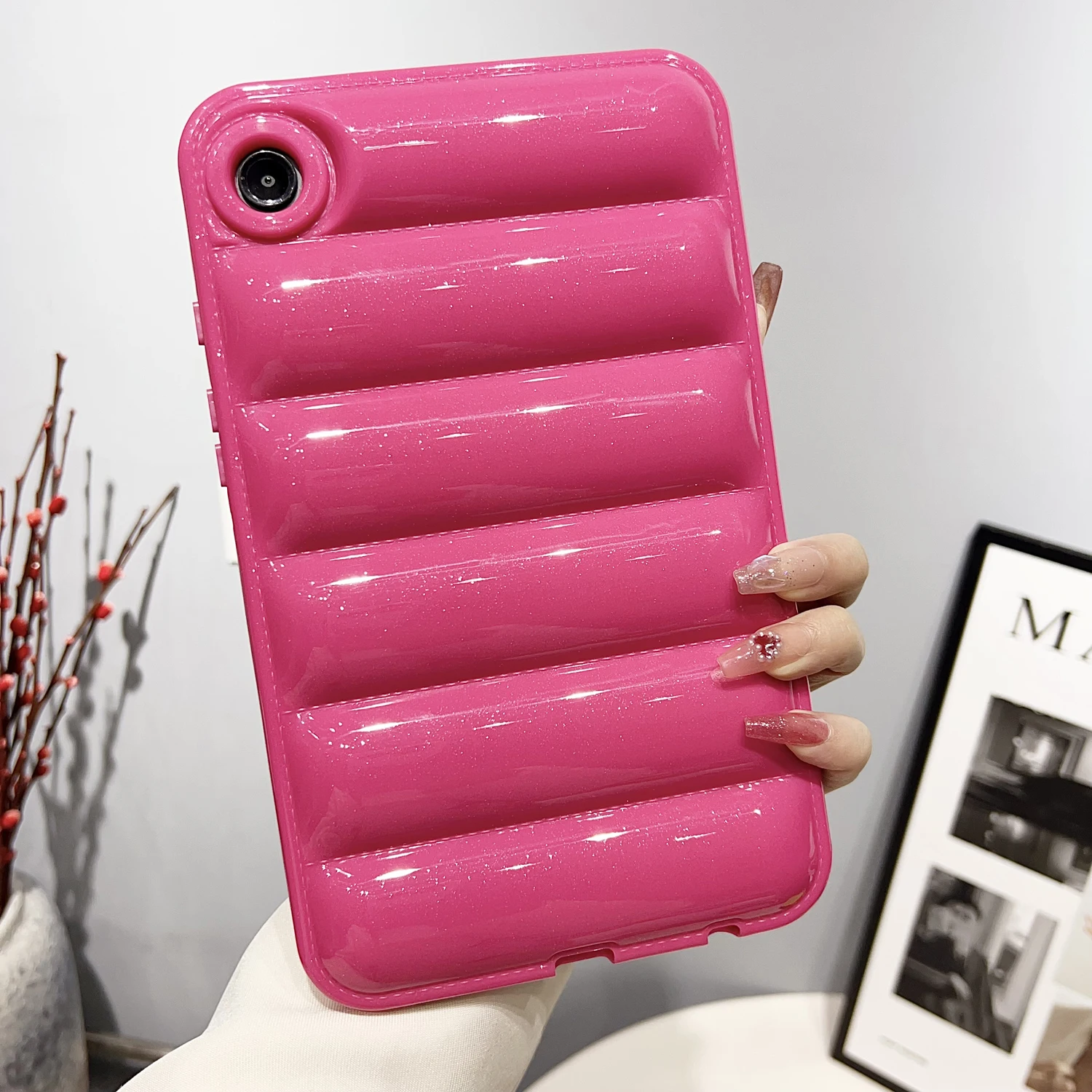 Soft Silicone Candy Color Glittering Tablet Case – Down Jacket  Cover