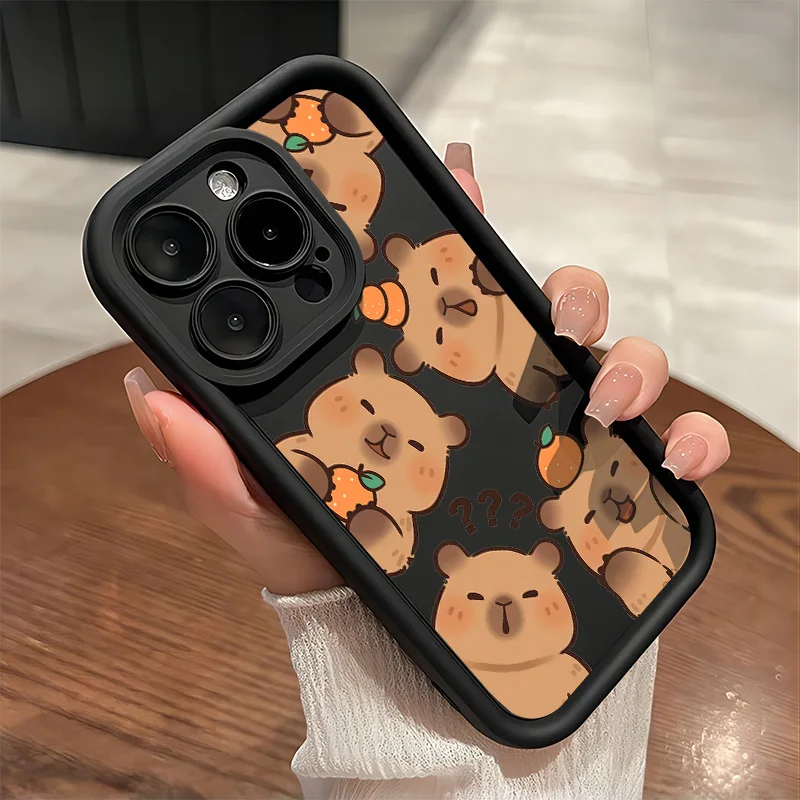 Cartoon Cute Capybaras Phone Case - Colorful and Fun Design