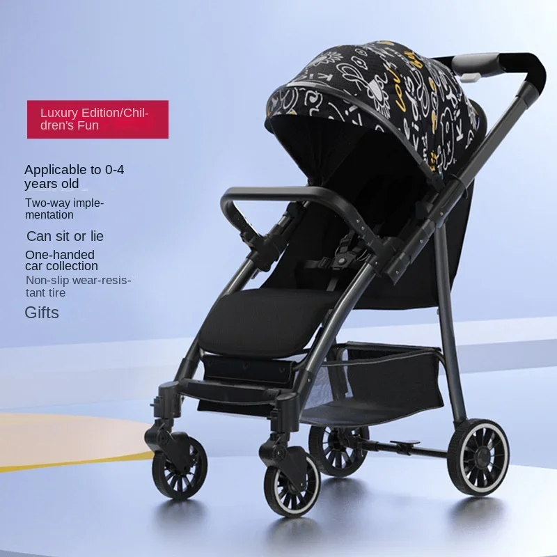 

Lightweight Stroller Newborn Travel Stroller Two-way Swivel Seat High Landscape Foldable Stroller Shock Absorption Baby Stroller