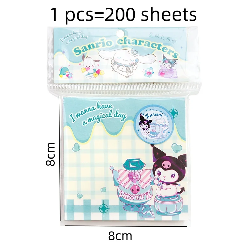 Sanrio Kuromi Kitty  Cinnamoroll Memo Pad Sticky Notes N Times Kawaii Stationery Notepad Post Office School Supplies Kids Gift 5