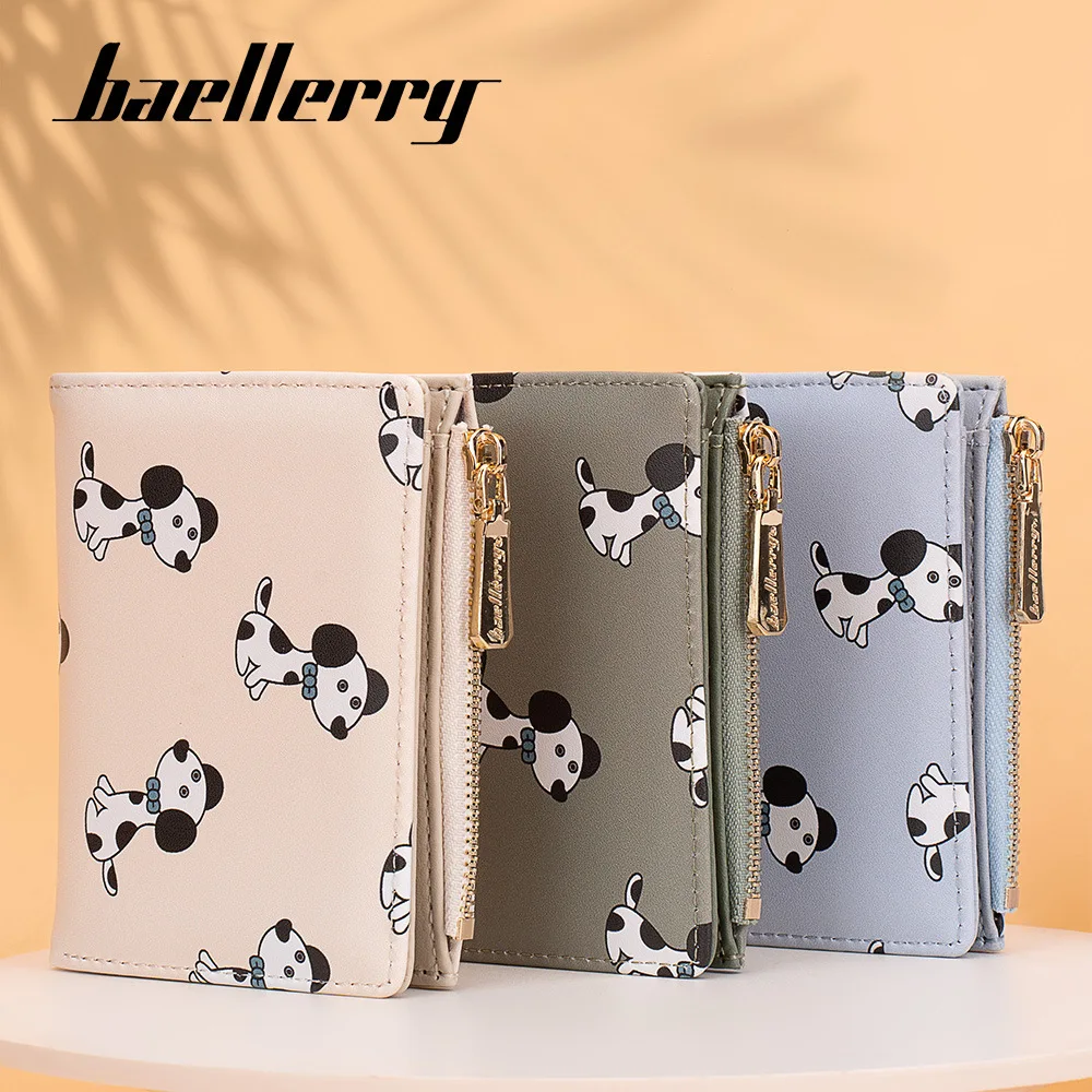 New Cute Cartoon Dog Women Wallets Coin Purses Female Leather Short Wallet Ladies Girls Card Holder Bifold Small Money Bag