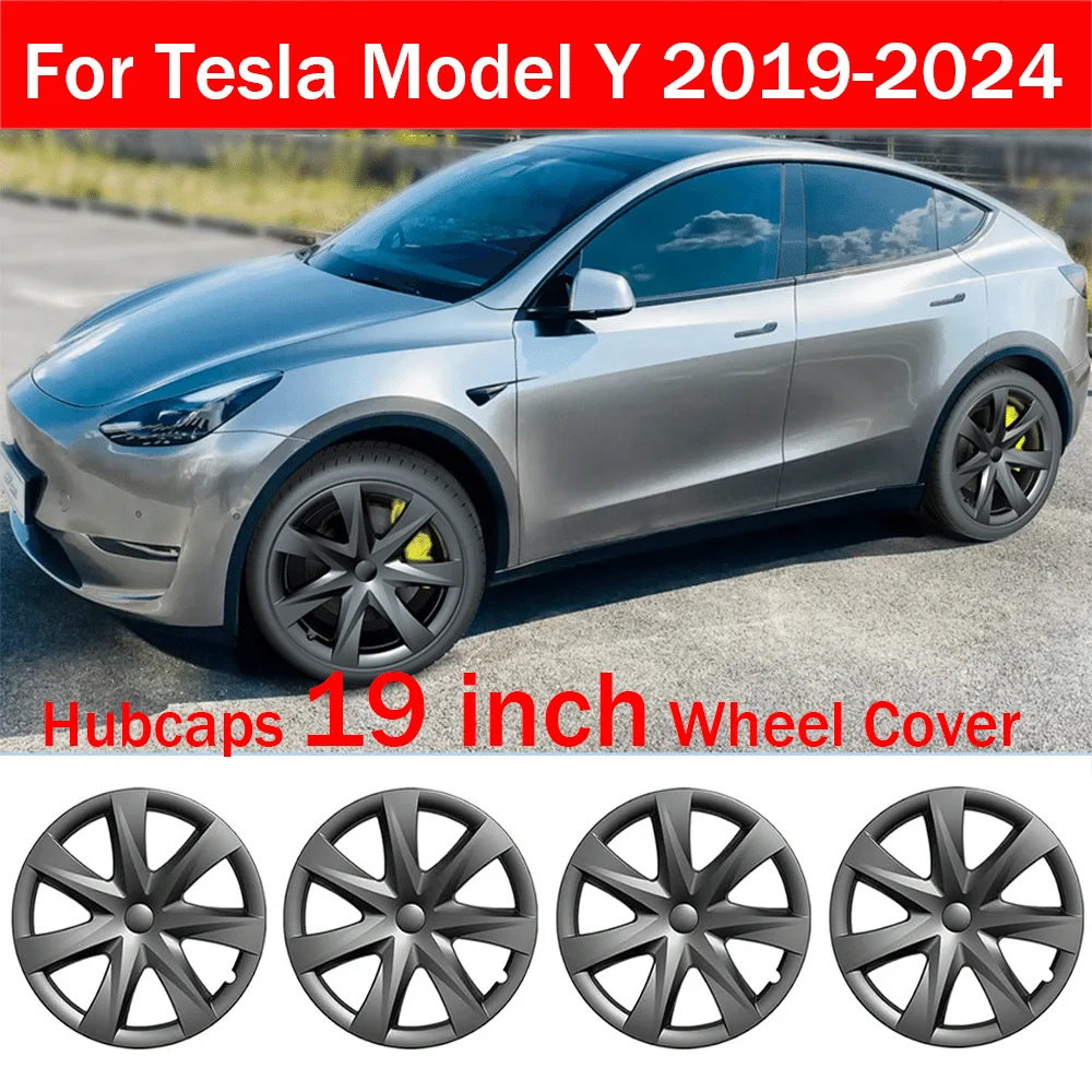 テスラモデルおよび2019-2024のハブキャップ,19インチホイールカバー