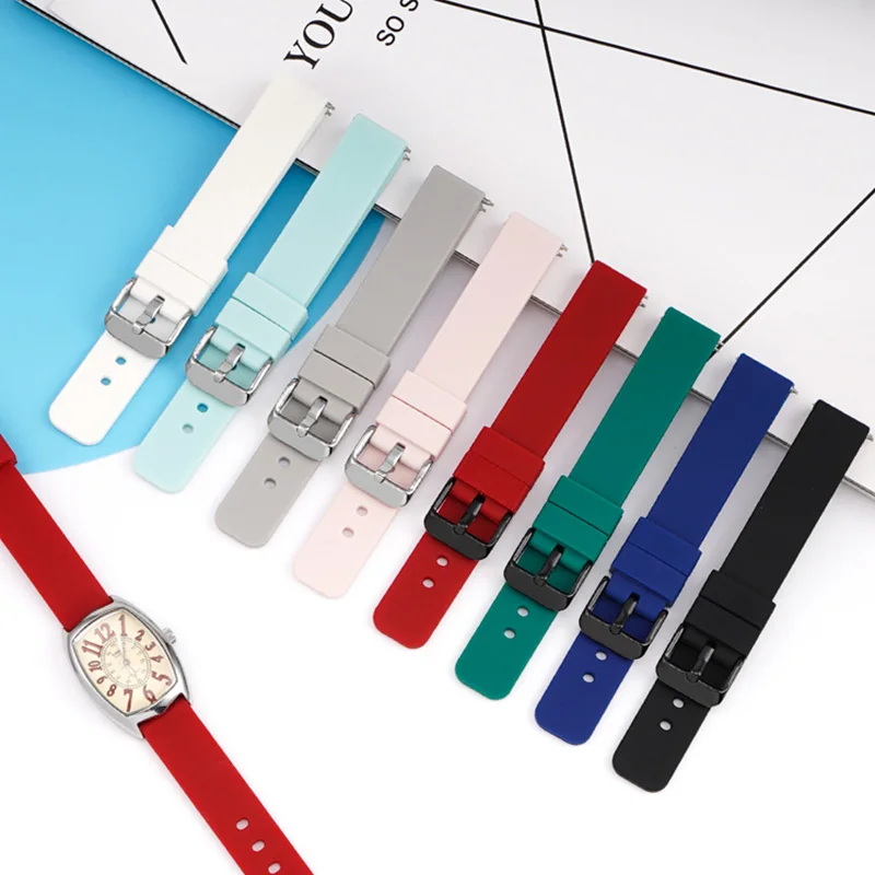 Universal Quick Release Waterproof Silicone Watch Band - Soft Rubber Replacement Bracelet (Various Sizes)