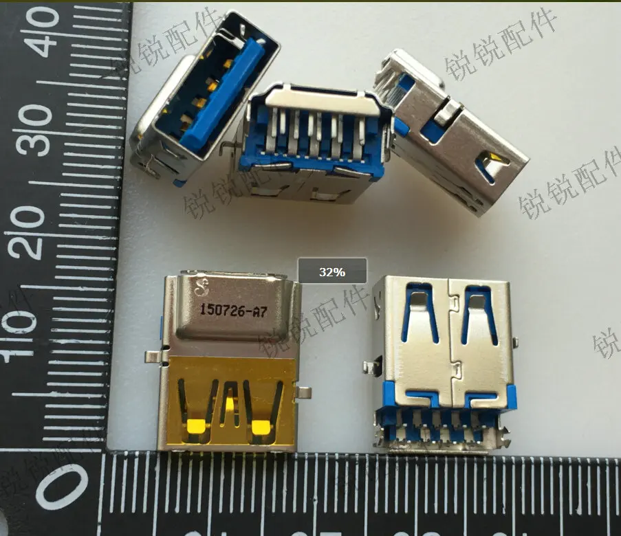 

Free shipping For laptop USB3.0 female data transmission interface socket 9P sunken board USB female connector