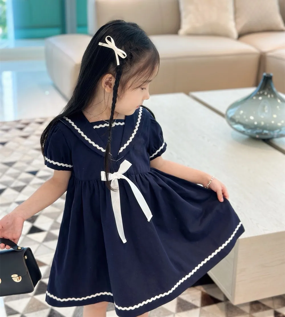 

baby girl clothes kids dress for girls Naval style academy style girl's summer dress casual baby clothes