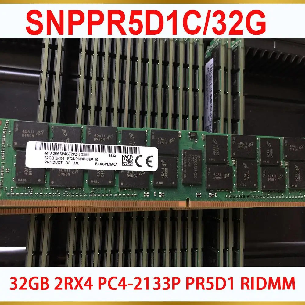 1PCS Server Memory SNPPR5D1C 32G 2133 RAM 32GB 2RX4 PC4 2133P PR5D1 RIDMM