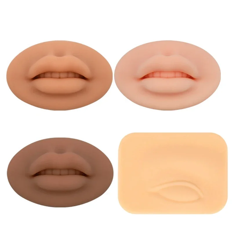 

Silicone Facial Tattoo Training Eyebrow Lip Practice Skin Permanent Makeup Lip Eyebrow Tattoo Skin Mannequin Doll 1pcs/2pcs