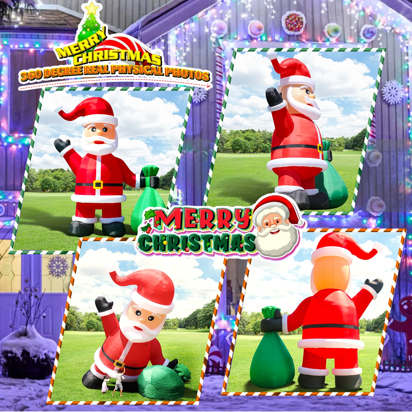 Giant Inflatable Santa Claus Outdoor Christmas Decoration outdoor toys inflatable bubble house