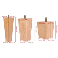 4 pièces 6/10/15cm pieds de meubles en bois massif canapé armoires pieds carrés lit Table chaise pieds de remplacement accessoires de meubles de maison 3