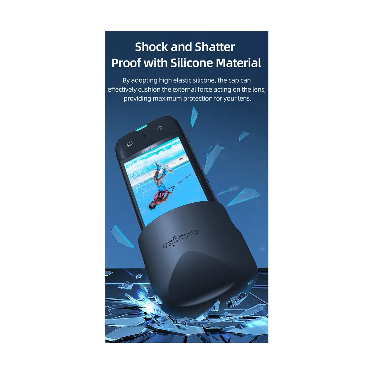 Amagisn Silicone Len Cover Per Insta360 X3 Per Insta360 X3 Lens Cover Protettiva Per Insta360 X3 Accessori Protettivi, Blu