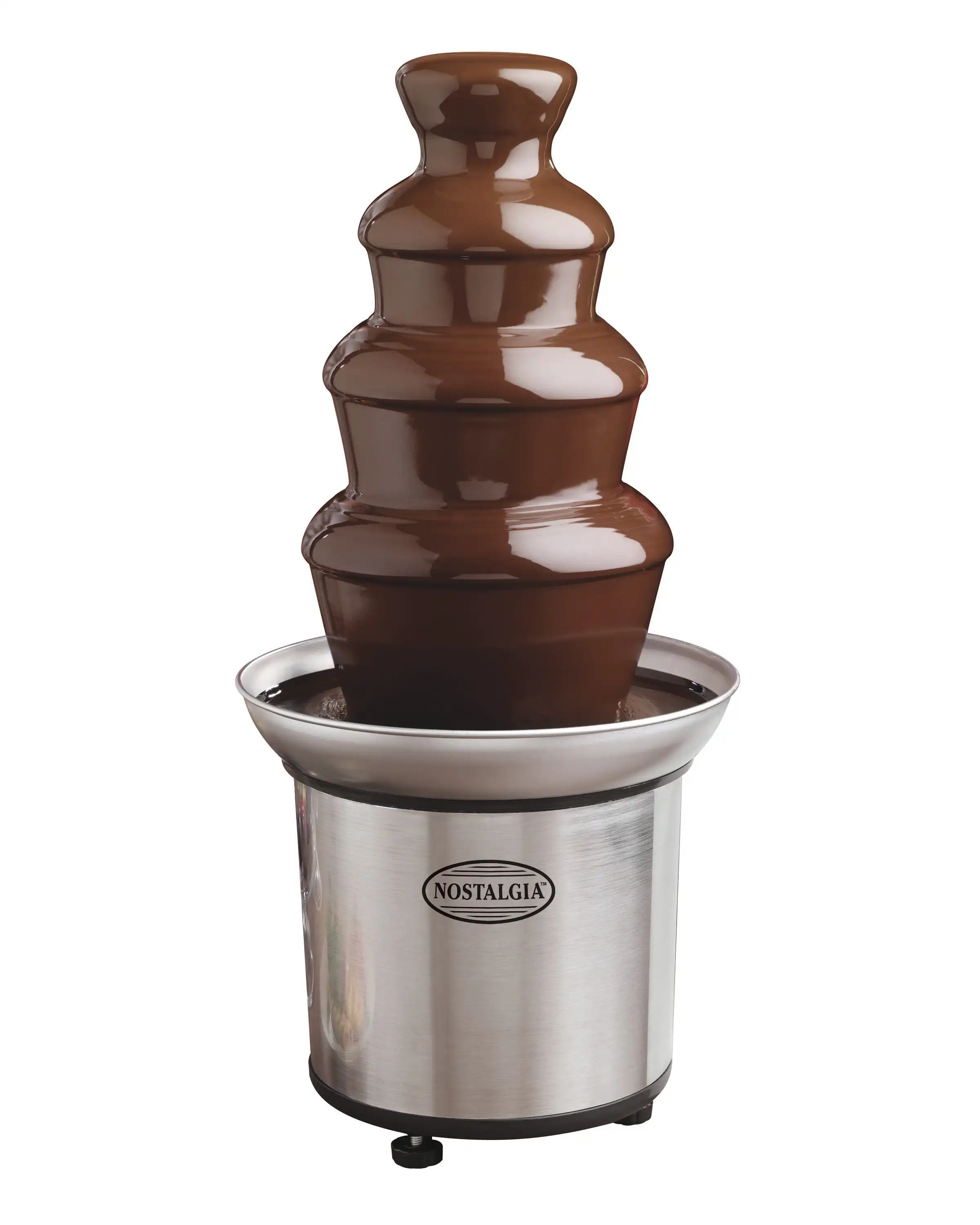 

Nostalgia NCFF986SS 4-Tier 2-Pound Stainless Steel Chocolate Fondue Fountain