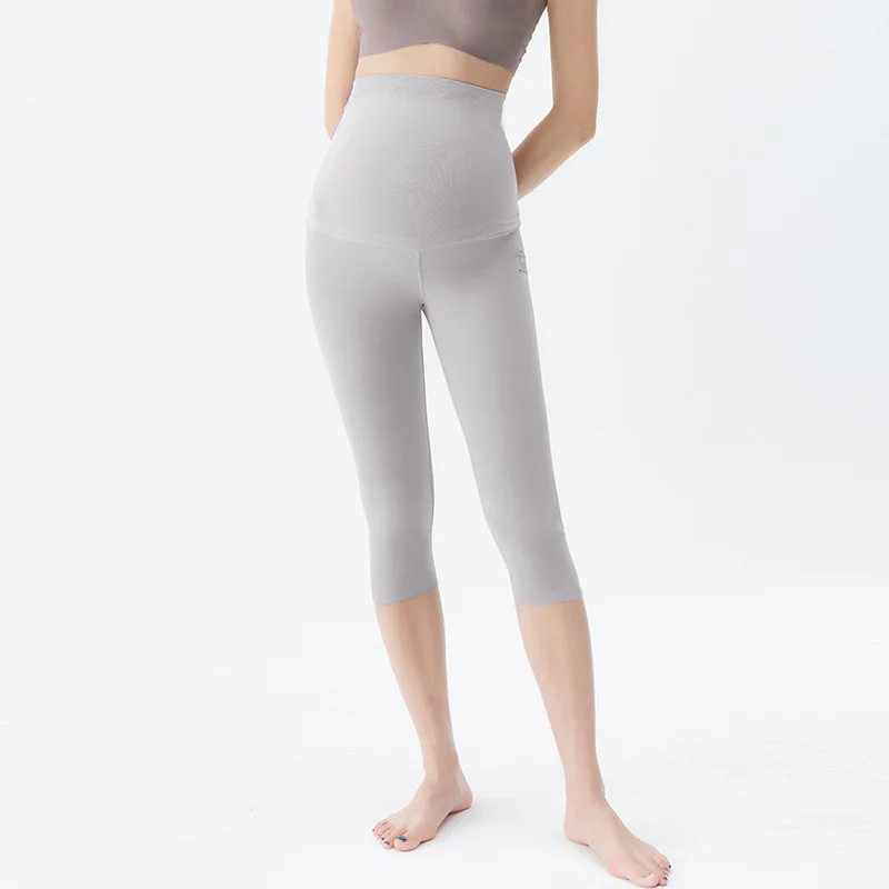 Nylon Maternity Skinny Legging Yoga Sports Casual Belly Pencil Pants Clothes for Pregnant Women Spring Pregnancy