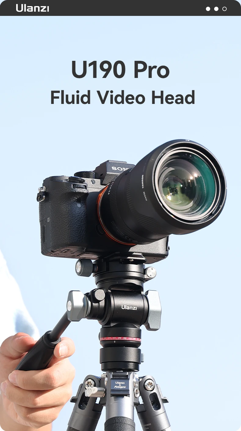 Description Picture 5 of itemUlanzi U190 PRO Fluid Video Head  360° Bowl Base Damping 4kg Load For Tripod Monopod Camera Shooting Professional Panoramic Head