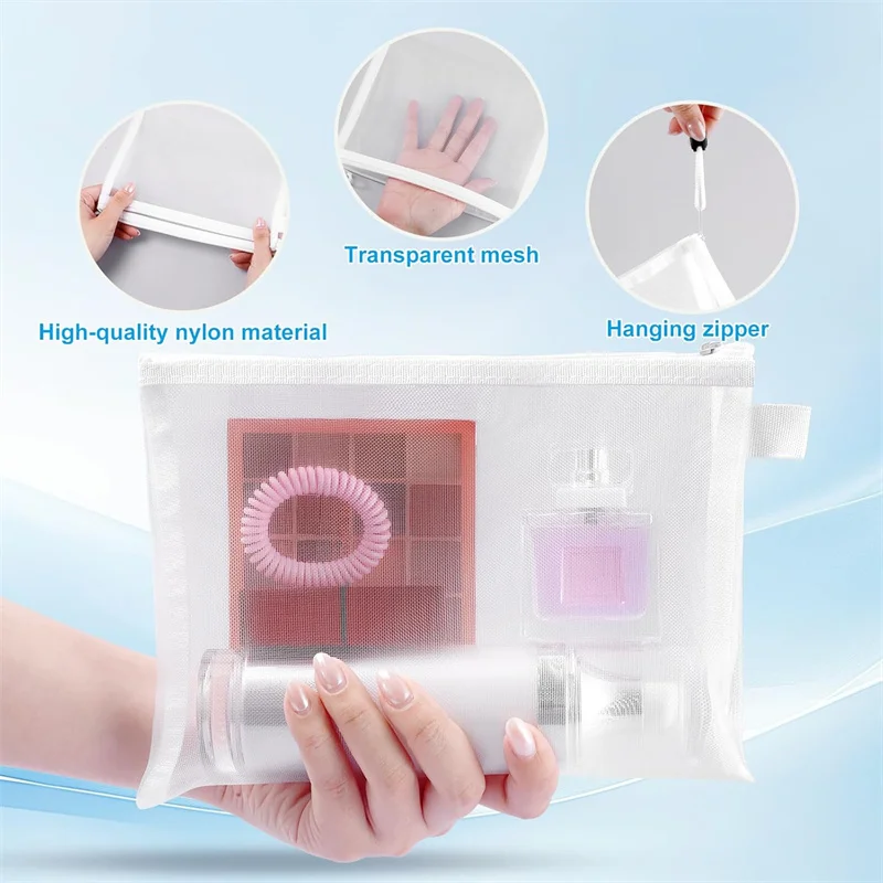 Multifunktionale Nylon-Reißverschlusstasche - Make-up Aufbewahrungstasche mit Reißverschluss für Puzzle, Spielzeug, Reise- und Bürobedarf Organizer – Detail 8