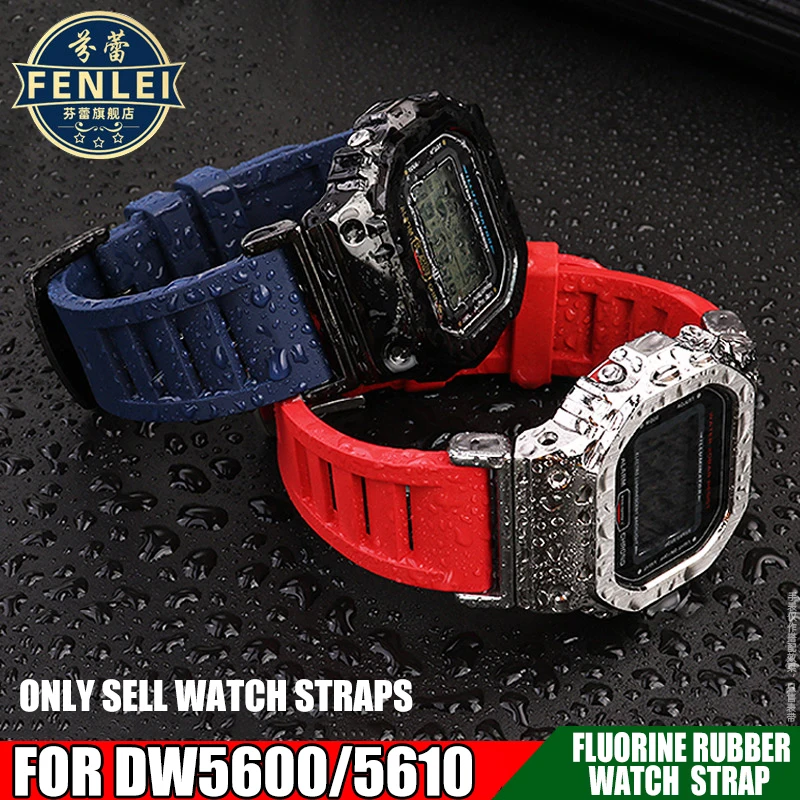 Per Casio G-Shock Gm-5600 Dw5600 Dw5610 Ga2100 Ga110 Cinturino Per Orologio In Gomma Fluorurata A Sgancio Rapido Cinturino Da Polso Adattatore In Acci