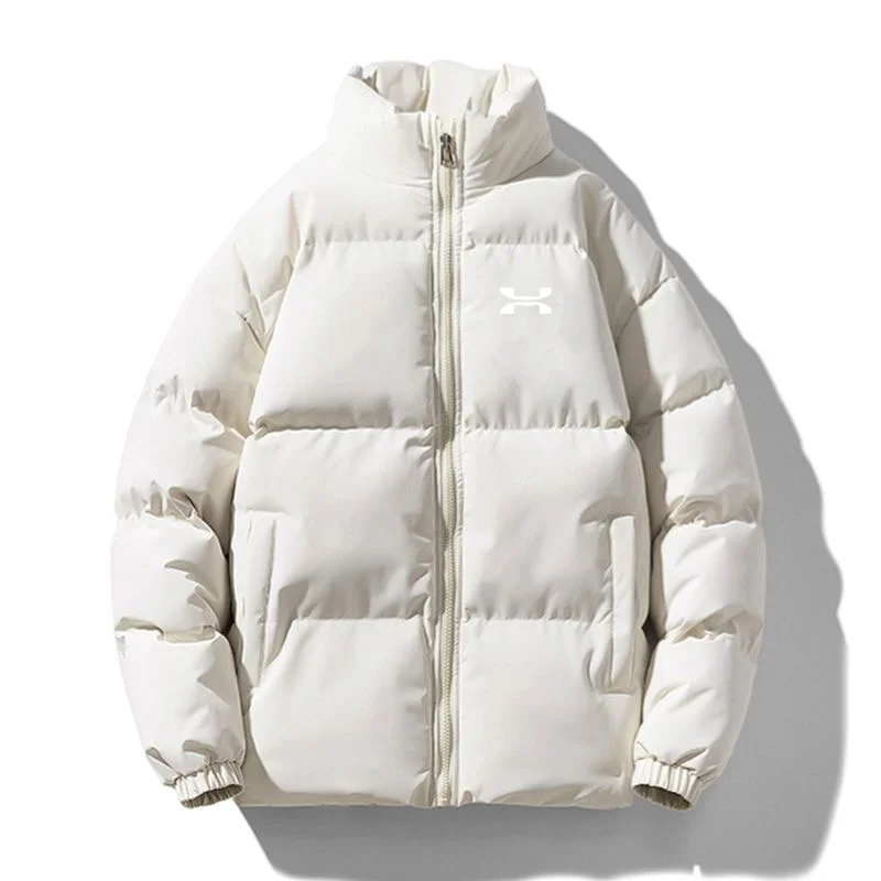 Men's new winter trend brand thickened cold-proof bread warm retro stand-up collar solid color cotton jacket