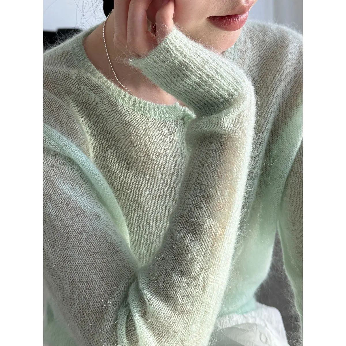2026 Wool And Mohair Material Women Sweater Hollow Out Design Knitted Thin Cardigans Clothes Tops For Women Soft Sweater - 5