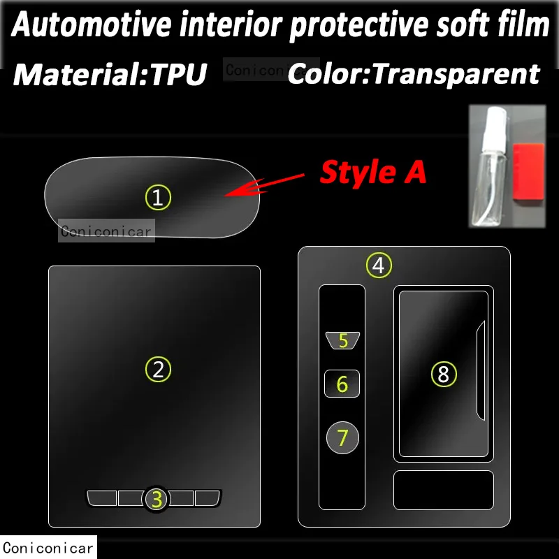 For MG All New RX5 2023 2024 Car Interior Center Console Transparent TPU Protective  Film Anti-scratch Repair Film Accessories