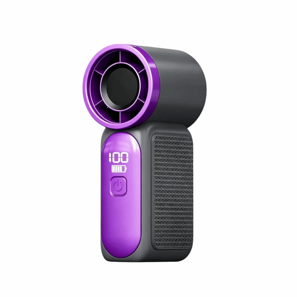 Portable High-Speed Handheld Fan with LED Display and Adjustable Settings