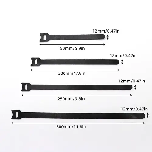 Releasable Cable Ties Wire Organizer Black 15 20 25 30cm Nylon Hook Loop Straps Wrap Zip Bundle Bandage Tie Plastics Fastening - Image 2