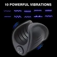 Penis-Trainingsvibrator, Eicheltrainer, Stimulator, männlicher Masturbator mit 10-Gang-Vibrationsverzögerung, Ausdauer, Sexspielzeug für Männer und Erwachsene 2