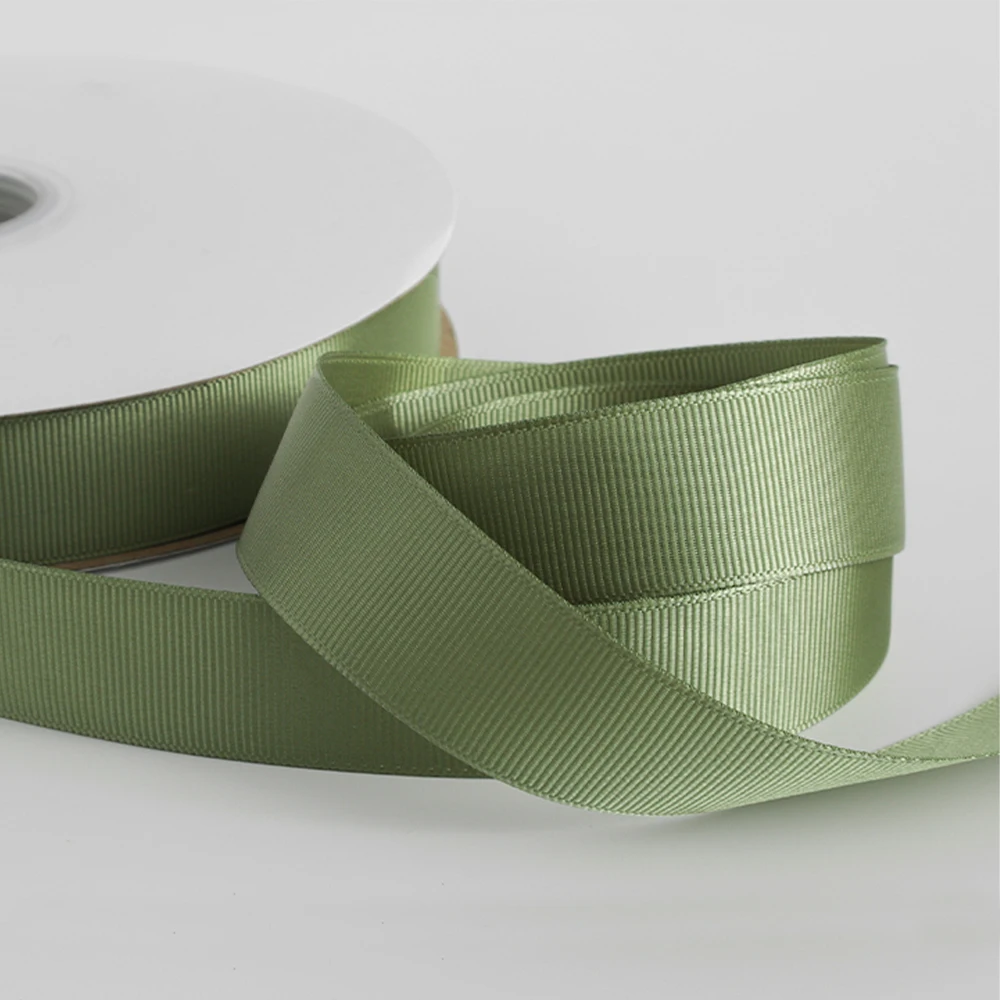 100야드/롤 2.5cm(1인치) 그로그랭 리본 다양한 색상 내구성 있는 골지 질감 리본 도매 선물 포장 장