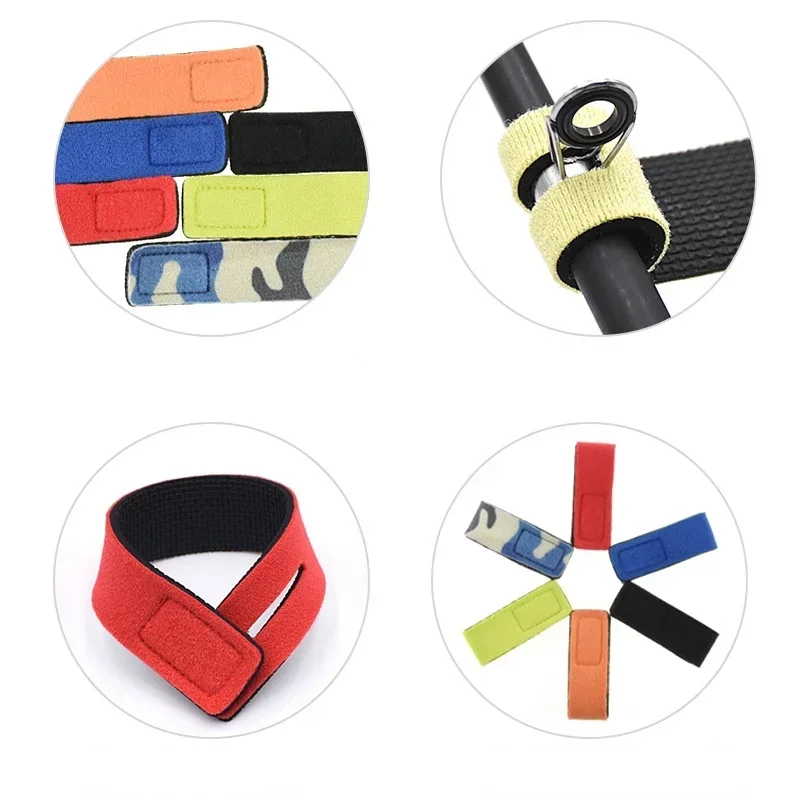 Fishing Rod Strap Holder Paste Buckle Straps High Elastic Belt Rod Fastener Ties Tackle Elastic Wrap Band Fishing Accessories