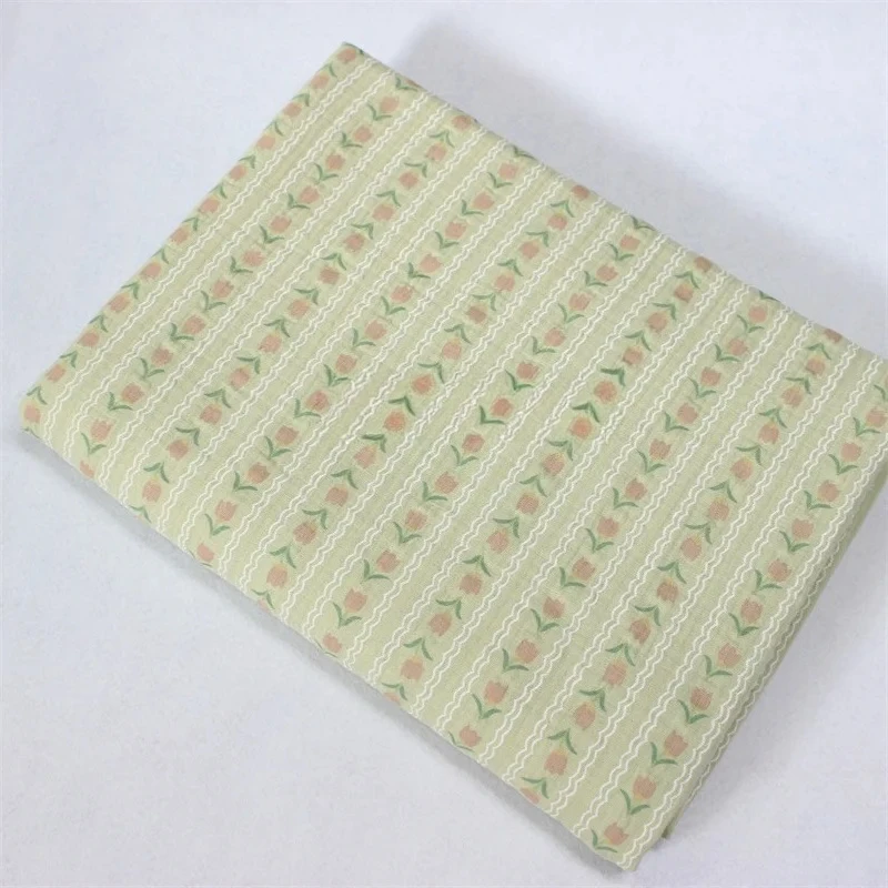 135x50cm 부드럽고 편안한 튤립 프린트 디자인 면직물, DIY 프로젝트용 홈 데코레이션 수면복 재봉 천