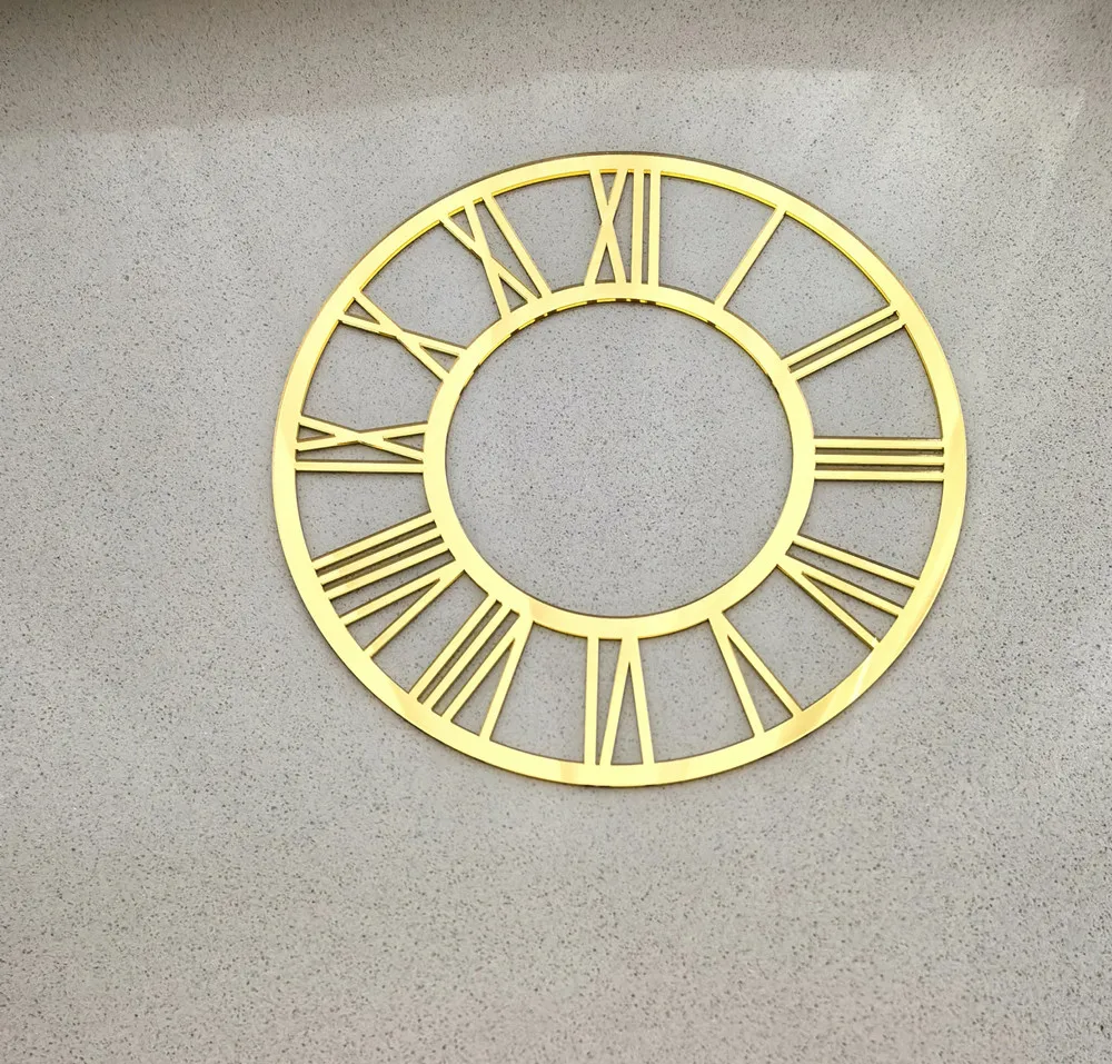 Set of 2 Elegant Clock Face for Resin Crafts DIY Round Mirror Clock Dial Plate with Roman Numerals Resin Accessories