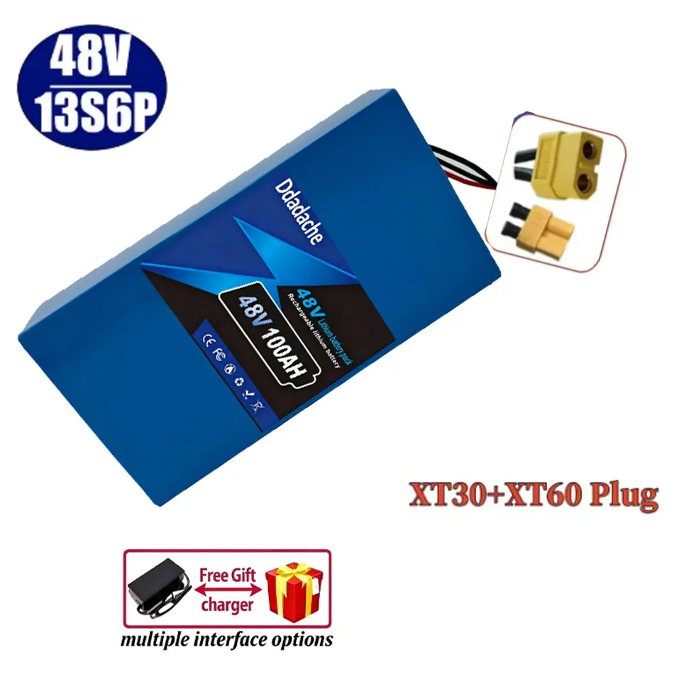 Neuer 48V 100Ah 2000W 13S6P 48V Lithium-Ionen-Akkupack 100000mAh für Elektroroller-Akku 54,6V mit BMS+Ladegerät – Detail 8