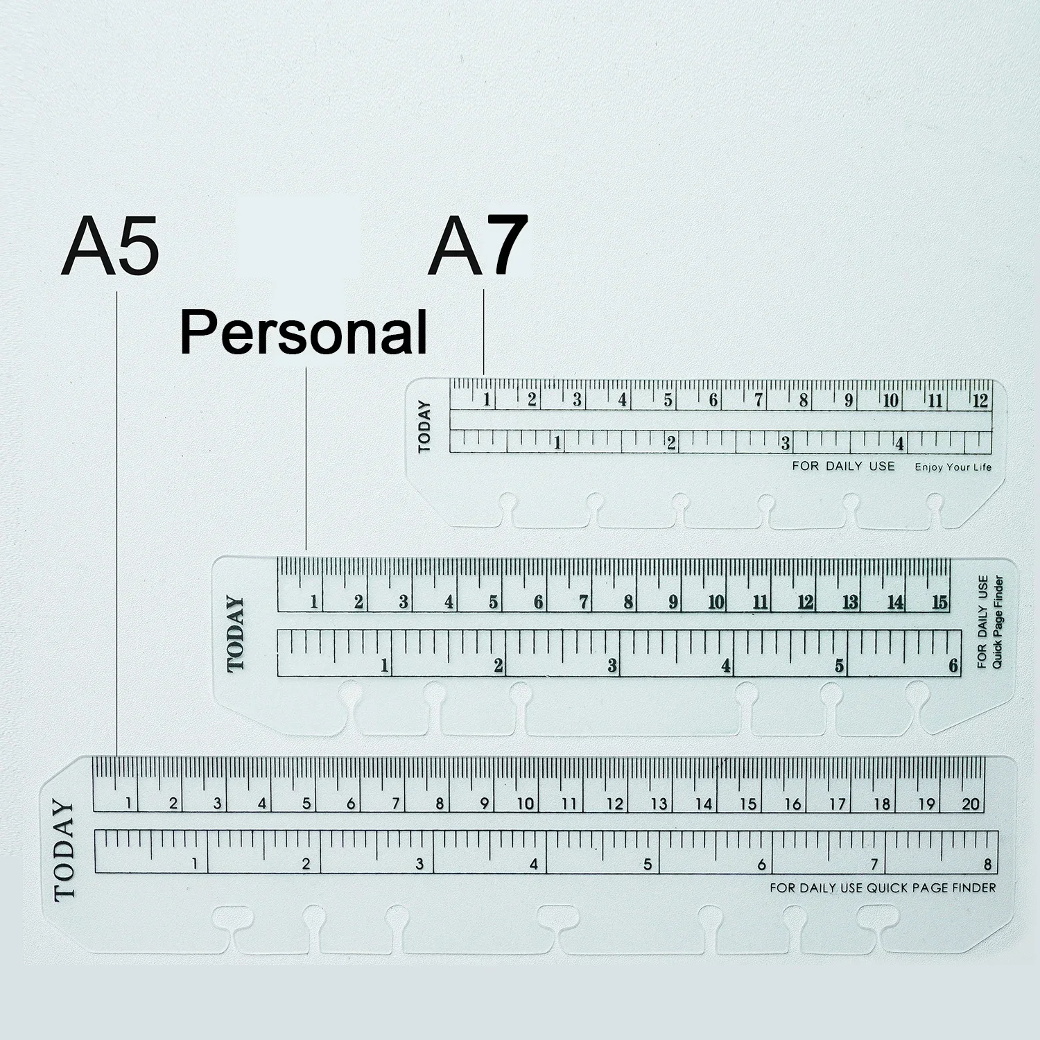 Bookmark Ruler for Rings Notebook 6 hole A5 Personal Size Elastic Drawing Tool Soft Plastic Partition for Planner And Organizer drawing ruler,plastic ruler