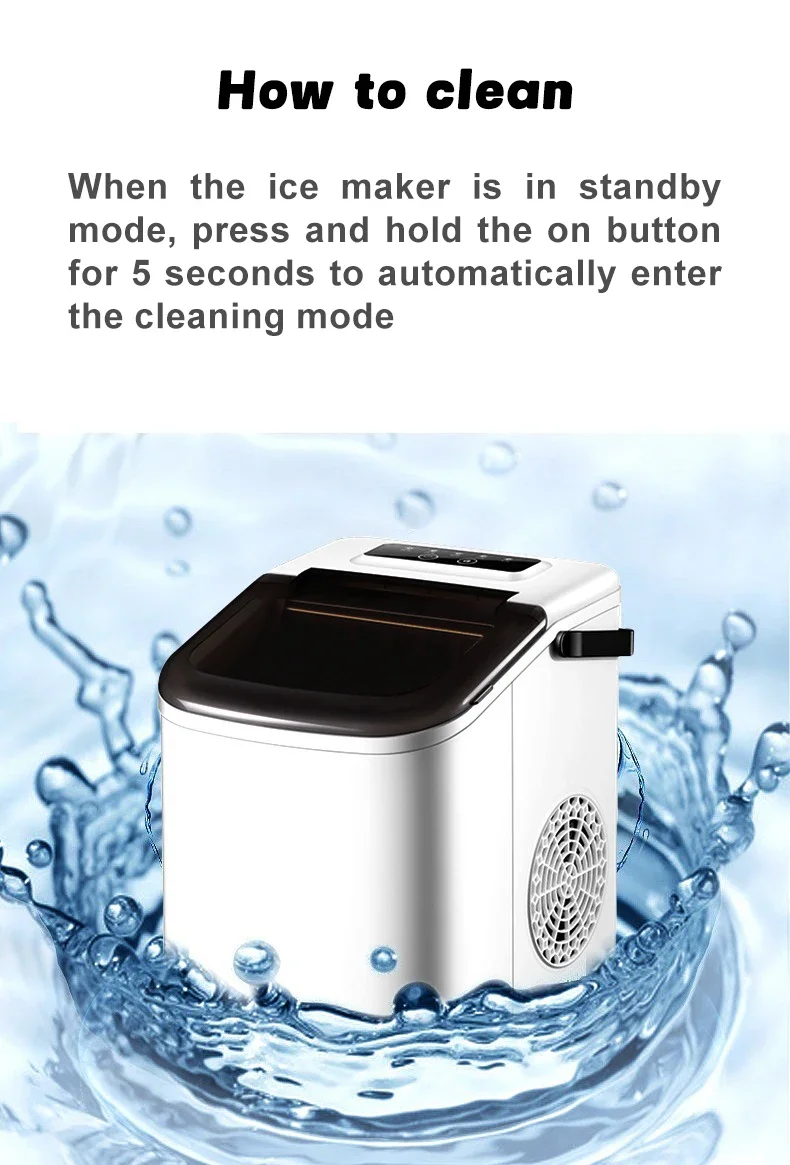 Home Ice Makers Machine Top Portable 2 Sizes Bullet Ice Cubes in 6 Mins 31lbs/Day with Basket Digital Controls LED Indicators