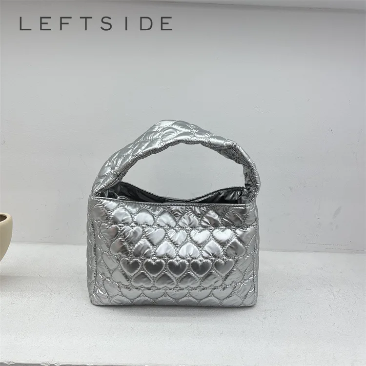 

LEFTSIDE, маленькие сумки через плечо из искусственной кожи с надписью Love Thread для женщин, 2024, корейские модные ретро сумки под подмышку, женские сумки и кошельки