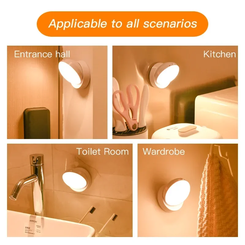 Xiaomi Night Lamp With Motion Sensor Light Rechargeable Wireless LED bar Lighting 360 Rotating Magnetic For Room Bedside Table 6