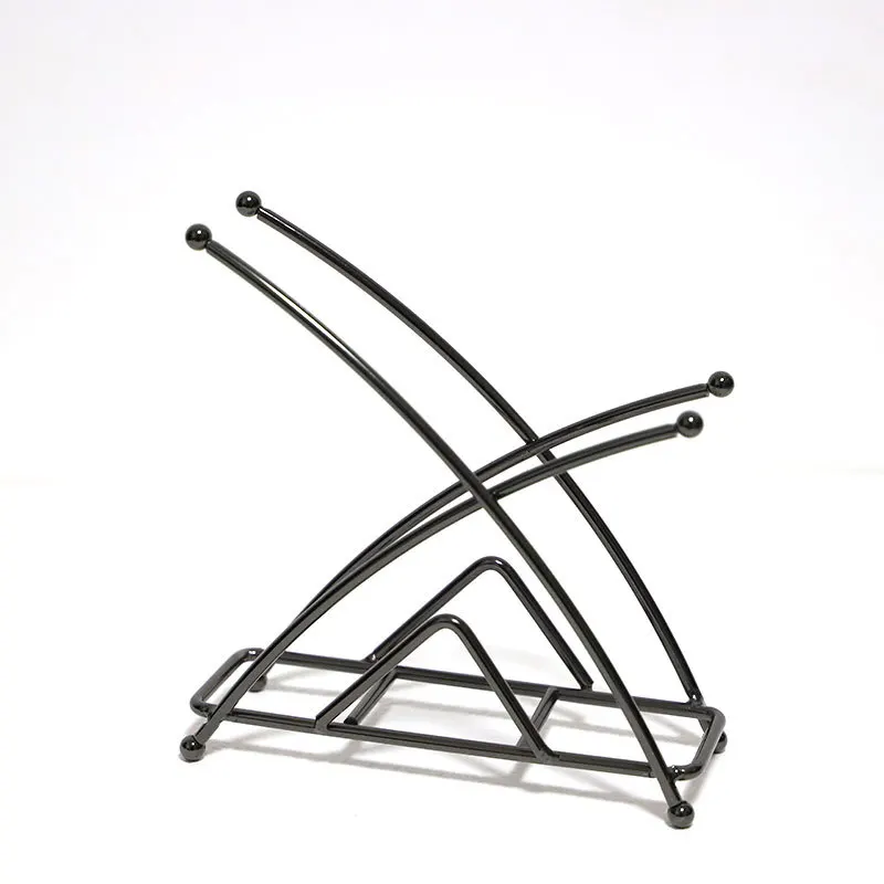 Serviettenhalter Aus Metall - Goldfarben, Blätter-Design, Rutschfeste Basis, 14 Cm